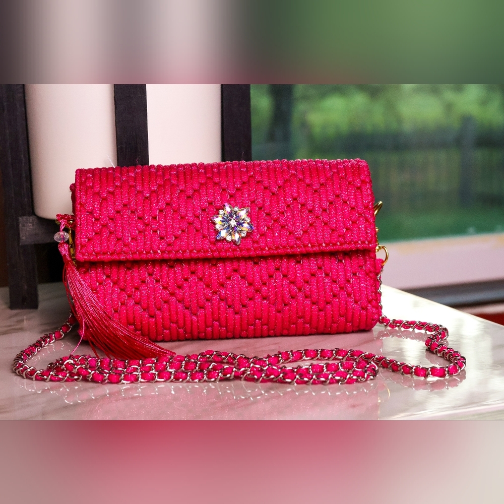 Crochet crossbody purse